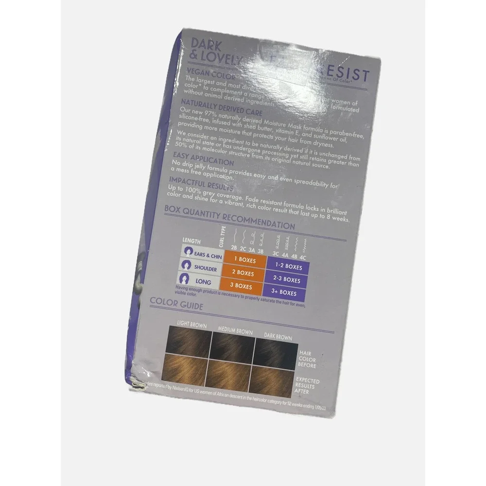 Dark & Lovely Fade Resist Hair Color Women 1 Application Golden Bronze 379 Vegan